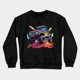 pop art  style 4x4 offroad crawler truck Crewneck Sweatshirt